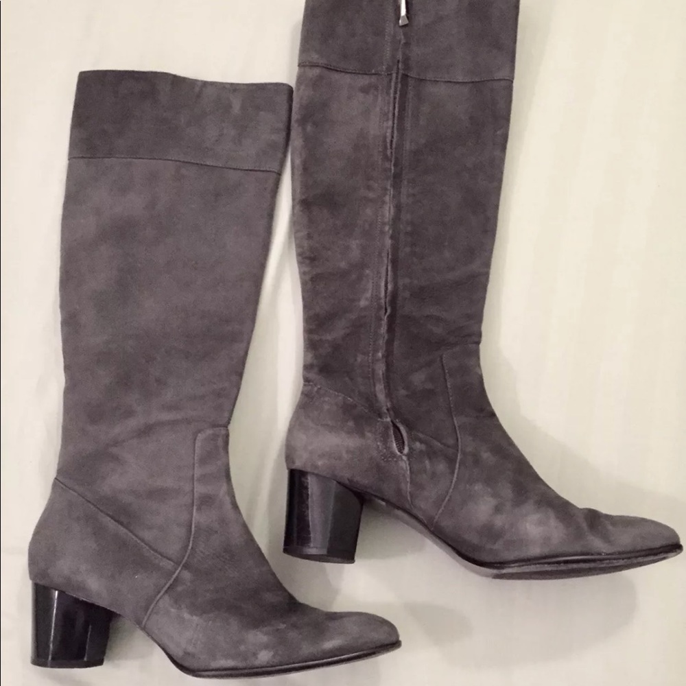 Excellent DVF Gray Suede Boots 9.5, 9 1/2